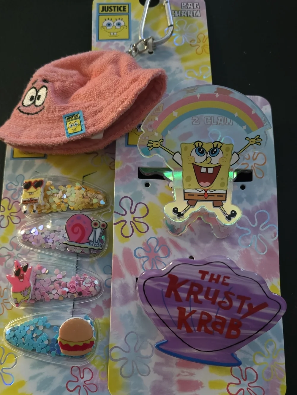 Justice X Spongebob 2 Claw Clips 4 Hair Clips